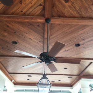 Dark Wood Paneled Ceiling